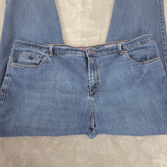 Gloria Vanderbilt Amanda Womens Jeans 24W Plus Straight Leg Dark Blue SL34E - Picture 3 of 10
